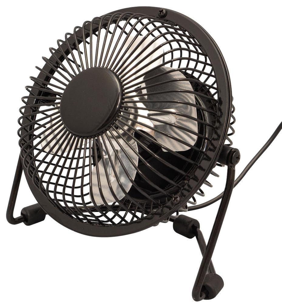 4" Adjustable USB Desk Fan with Stand, Black - EH1570
