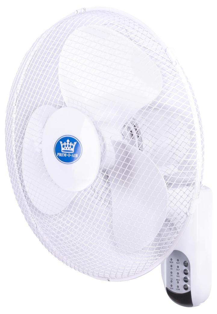 16" Wall Fan with Remote Control and Timer, White - EH1623