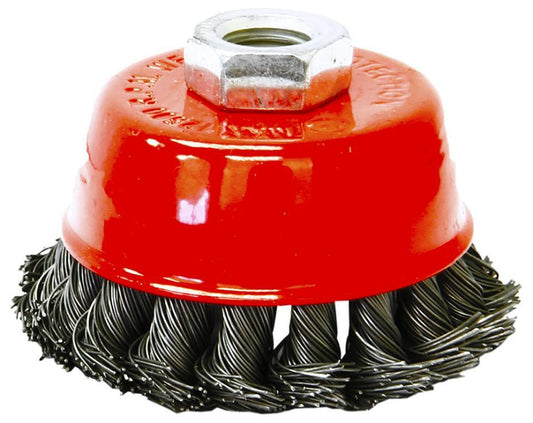 3" (75mm) Twist Knot Wire Cup Brush for Angle Grinders - 24365