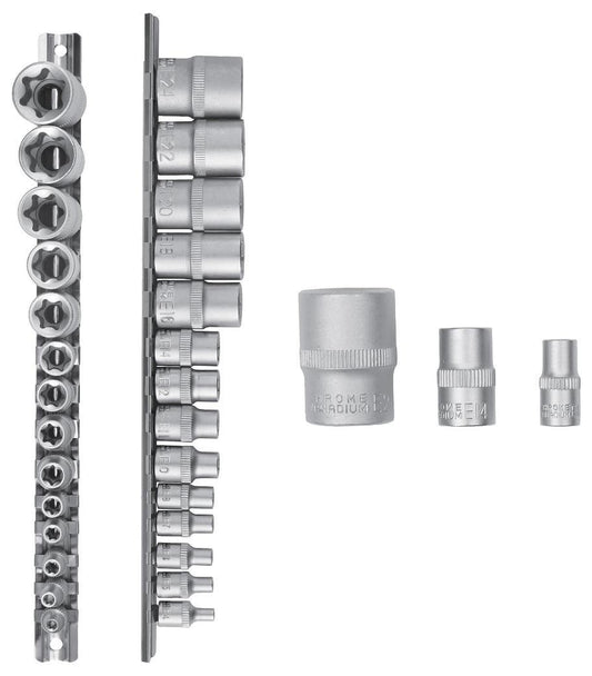 1/4", 3/8" &amp; 1/2" Drive E Socket Set, 14 Piece - 38640