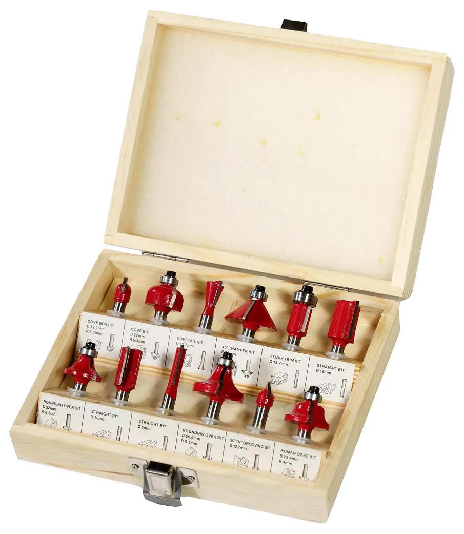 1/4" TCT Router Cutter Bit Set, 12 Piece - 48587