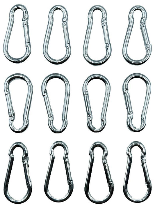 5mm x 50mm Zinc Plated Steel Snap Hooks, 12 Piece - 60926