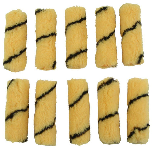 4" (100mm) Mini Tiger Stripe Paint Roller Sleeves, 10 Piece - 61126