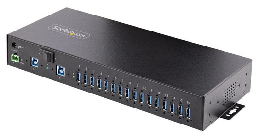 16 Port Industrial USB 3.2 Gen 1 Hub with ESD Protection, 2x USB Host to 16x USB-A - 5G16AINDS-USB-A-HUB
