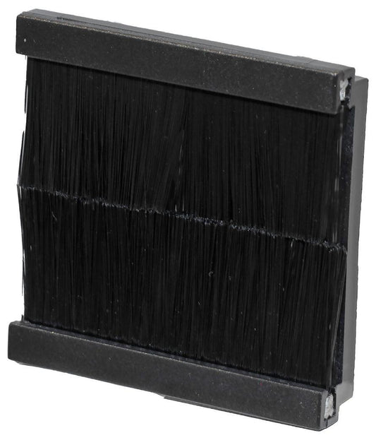 50x50mm Single Gang Brush Module for Euro Faceplate, Black - XBRBK