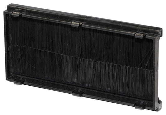 50x100mm Double Gang Brush Module for Euro Faceplate, Black - XBRBKG2