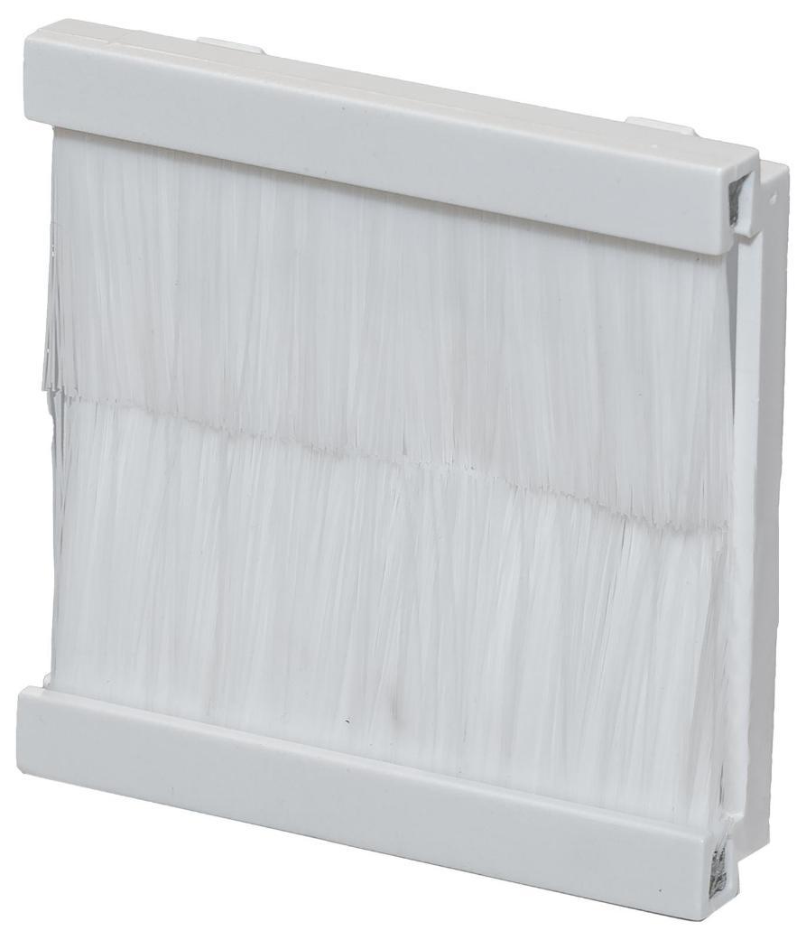 50x50mm Single Gang Brush Module for Euro Faceplate, White - XBRWH