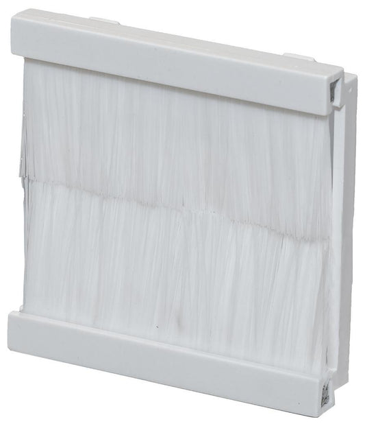 50x50mm Single Gang Brush Module for Euro Faceplate, White - XBRWH