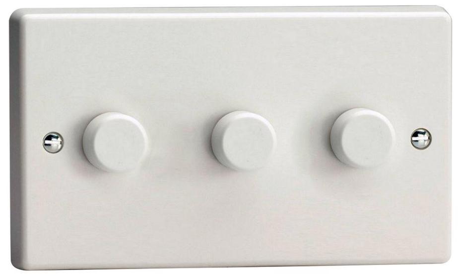LED Dimmer Switch, 3 Gang, 2 Way, 1.1A - JQDP303W