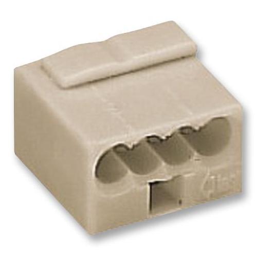 4 Way Micro Push Wire Terminal Block, Light Grey - 243-304