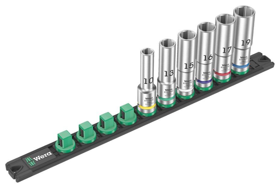 8790 C 1/2" Deep Socket Set with Magnetic Socket Rail, 6 Piece - 05005470001