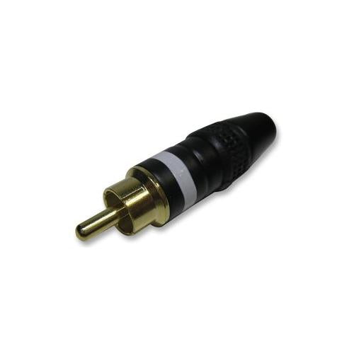 PRO SIGNAL - PSG01775 - PHONO PLUG, BLACK/WHITE -GOLD PLATED