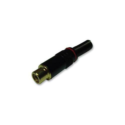 PRO SIGNAL - PSG02005 - PHONO SOCKET, IN-LINE, RED/GOLD