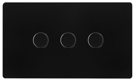 Dimmer Switch, 3 Gang, 2 Way, 100W, Black - SFBK163