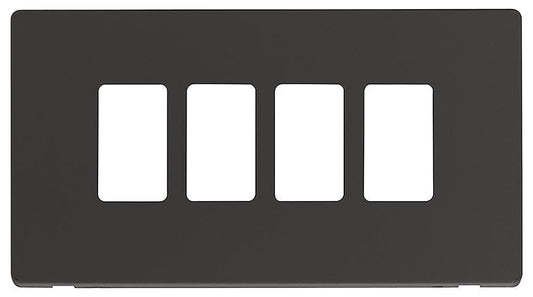 Definity Frontplate, 4 Gang, Black - SCP20404BK