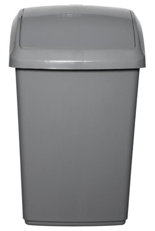 50L Swing Top Bin, Silver - H10L42