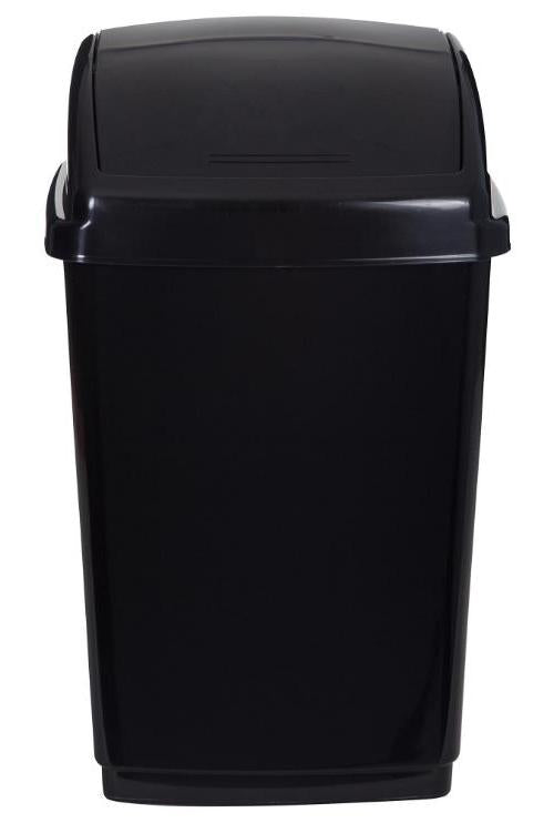 50L Swing Top Bin, Black - H10L46
