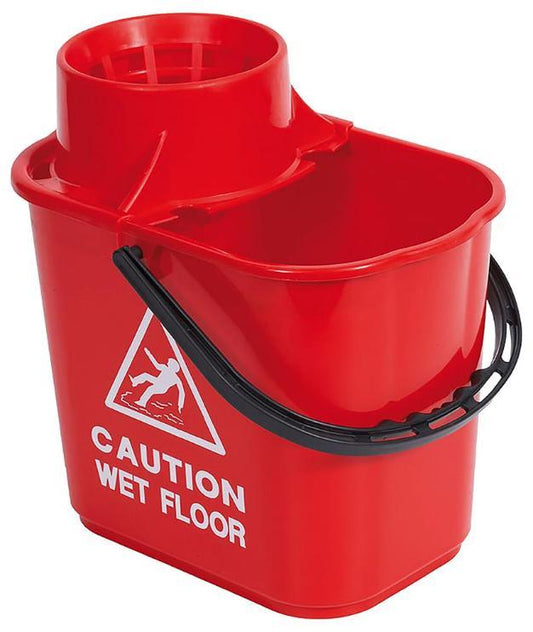 15L Recycled Professional Mop Bucket & Wringer, Red - 102946 - RED
