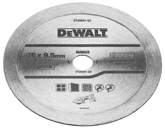3" (76mm x 9.5mm) Diamond Continuous Tile Blade - DT20591-QZ