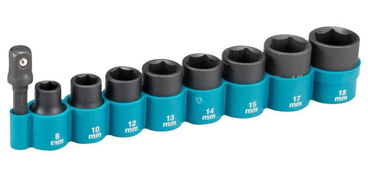 3/8" Impact Socket Set with 1/4" Adaptor, 9 Piece - B-54651