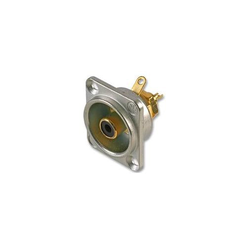 NEUTRIK - NF2D-0 - PHONO SOCKET, D SHELL/BLACK , NICKEL FINISH