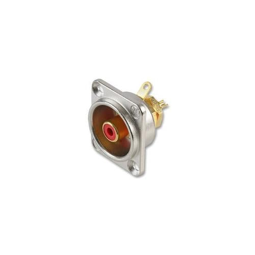 NEUTRIK - NF2D-2 - PHONO SOCKET- D SHELL/RED , NICKEL FINISH