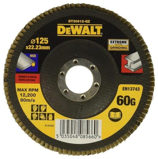 5" (125mm x 22.23mm) Angle Grinder 60 Grit Extreme Flap Disc - DT30612-QZ
