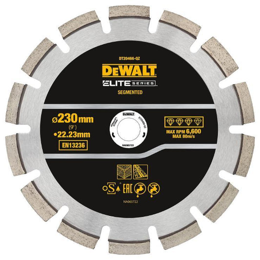 9" (230mm x 22.23mm) Elite Series Asphalt Segmented Diamond Cutting Disc - DT20466-QZ