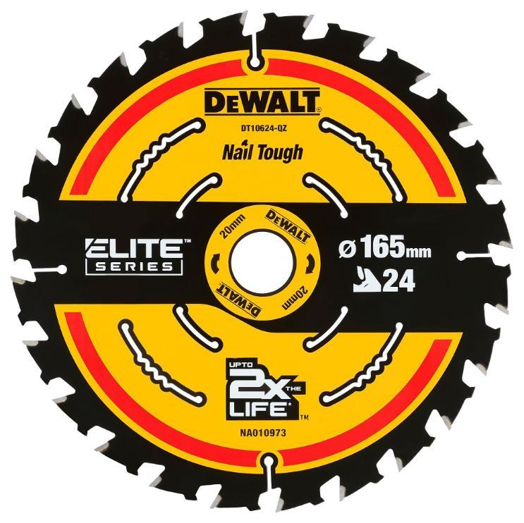 165mm x 24T x 20mm Elite Series Circular Saw Blade - DT10624-QZ
