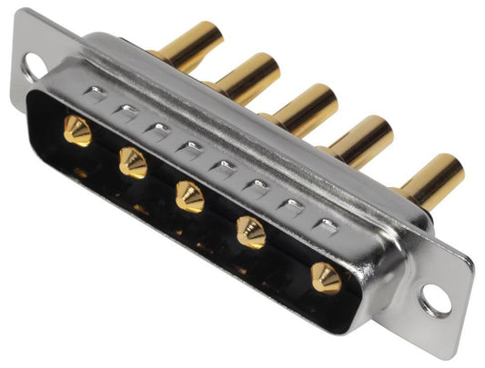 5W5 Combination Power and Signal D Sub Plug, Vertical Solder Pins, 20A - MHCDS5W5P2