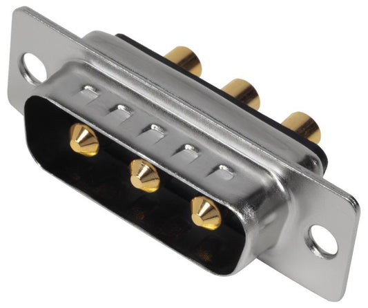 3W3 Combination Power and Signal D Sub Plug, Vertical Solder Pins, 40A - MHCDD3W3P4