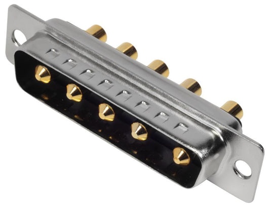 5W5 Combination Power and Signal D Sub Plug, Vertical Solder Pins, 40A - MHCDD5W5P4