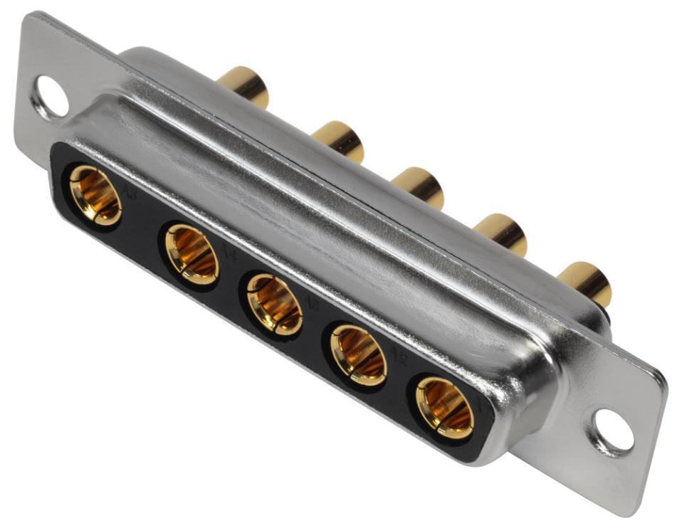 5W5 Combination Power and Signal D Sub Socket, Vertical Solder Pins, 40A - MHCDD5W5S4
