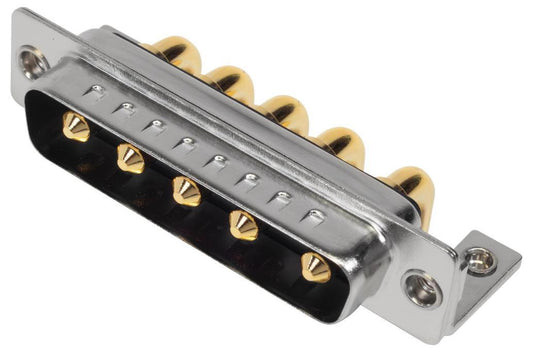 5W5 Combination Power and Signal D Sub Plug, Right Angle Solder Pins, 40A - MHCDR5W5P4