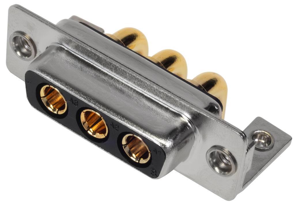 3W3 Combination Power and Signal D Sub Socket, Right Angle Solder Pins, 40A - MHCDR3W3S4