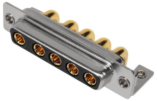 5W5 Combination Power and Signal D Sub Socket, Right Angle Solder Pins, 40A - MHCDR5W5S4