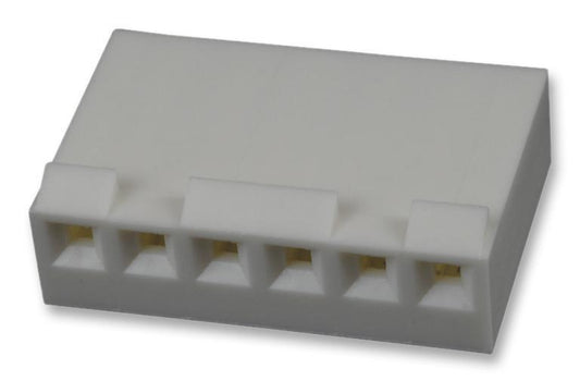 6 Way Crimp Terminal Connector Socket Receptacle House, Friction Ramp, Natural, 3.96mm Pitch - 09-50-8061