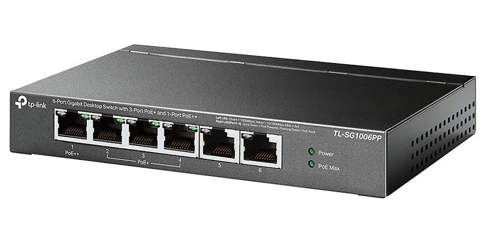 6 Port Gigabit Desktop Switch with PoE+ & PoE++ - TL-SG1006PP