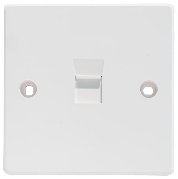 1 Gang Shuttered Faceplate for 1 Keystone Module, White - KP-K1