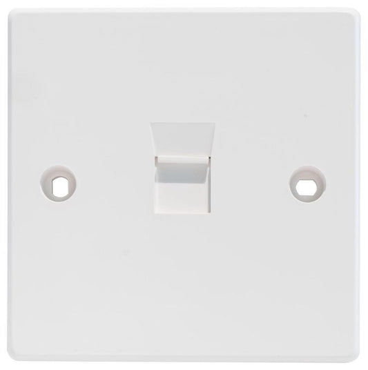 1 Gang Shuttered Faceplate for 1 Keystone Module, White - KP-K1