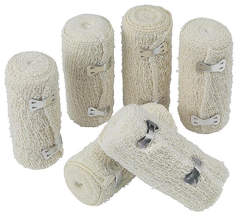 10cm x 4.5m HypaBand Crepe Cotton Bandages, 6 Pack - D3982PK6