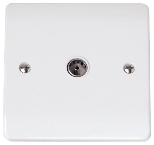 Non-Isolated Coaxial Socket, 1 Gang, White - CMA065