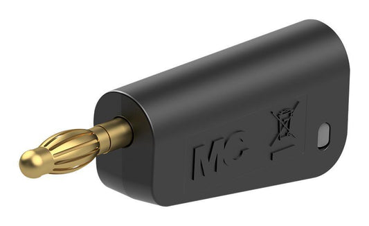4MM PLUG, BLACK/GREY, 19A, SCREW, GOLD - 64.1041-21