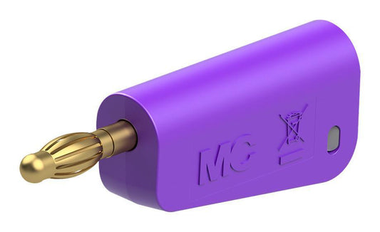 4MM PLUG, VIOLET/GREY, 19A, SCREW, GOLD - 64.1041-26