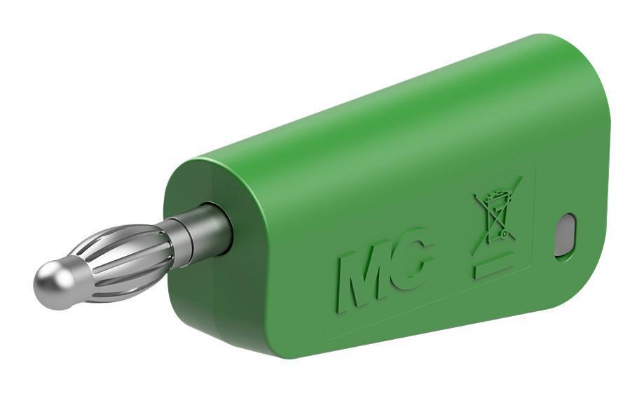4MM PLUG, GRN/GREY, 32A, SOLDER, NICKEL - 64.1042-25