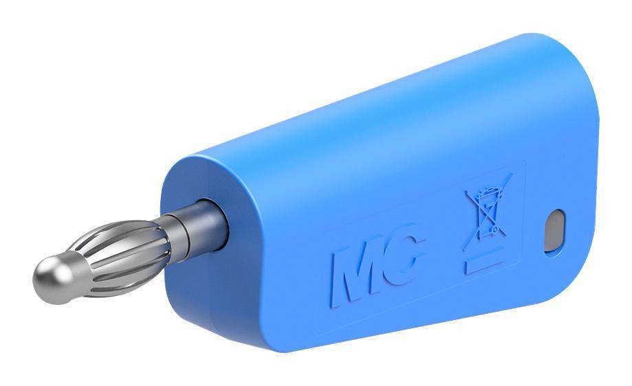 4MM PLUG, BLUE/GREY, 32A, SCREW, NICKEL - 64.1044-23