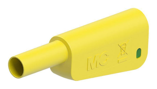 4MM PLUG, SH, YELL/GRN, 19A, SCREW, NKL - 66.2020-20