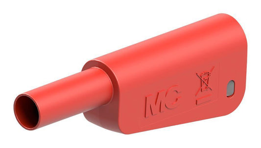 4MM PLUG, SH, RED/GREY, 32A, SOLDER, GLD - 66.2023-22