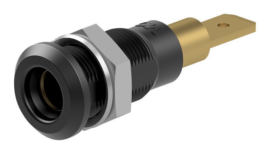 4MM SOCKET, METAL, BLACK, 25A, QC - 64.3040-21