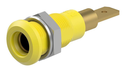 4MM SOCKET, METAL, YELLOW, 25A, QC - 64.3040-24
